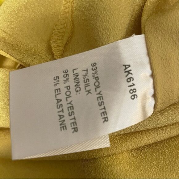 ESME VIE Silk Blend Yellow Gold Sleeveless Embroidered Dress Size 8 - Picture 10 of 10